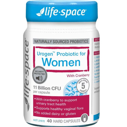 Life Space Urogen Probiotic With Cranberry For Women 40 Capsules