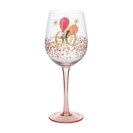 Gibson Gifts Rush 60th Birthday Wine Glass for Ladies Sixty and Sensational Gift 475ML