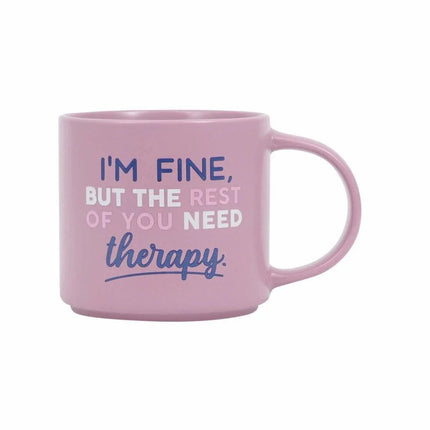 Splosh Cheeky Mug I'm Fine But The Rest Of You Need Therapy 390ml