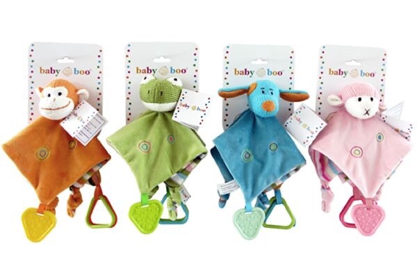 Baby Boo Knitted Animal Comforter Security Blanket for Infants Assorted