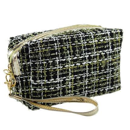 Lulu Grace Cosmetic Bag Black Plaid