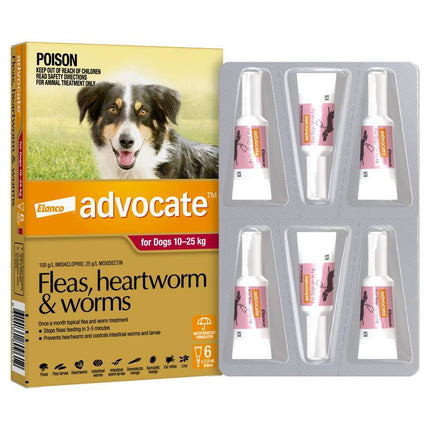 Advocate Flea Heartworm and Worm Treatment for Large Dogs 10 to 25 KG