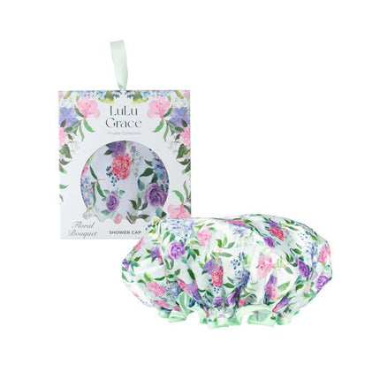 Lulu Grace Floral Shower Cap for Women Reusable Waterproof Bathing Cap