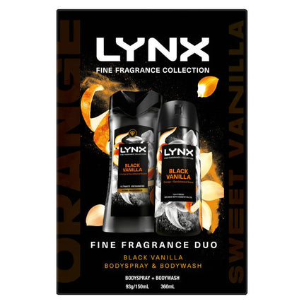 Lynx Black Duo Gift Set with Body Spray and Body Wash 565ml
