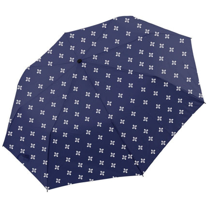 Wicked Sista Navy Geo Fleur Compact Manual Umbrella