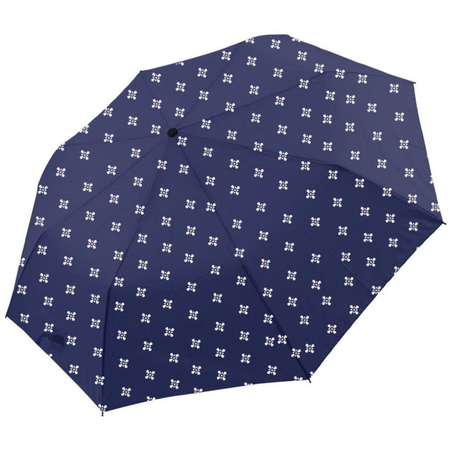 Wicked Sista Navy Geo Fleur Compact Manual Umbrella