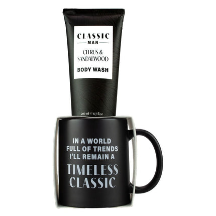 Classic Man Gift Set with Shower Gel Sponge and Mug 3 Piece
