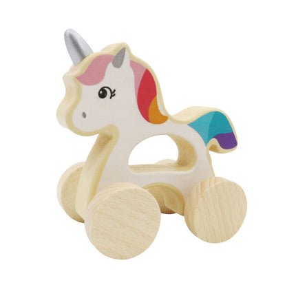 Kaper Kidz Calm Breezy Wooden Kids Toddler Unicorn Car Play Toy 9x11CM