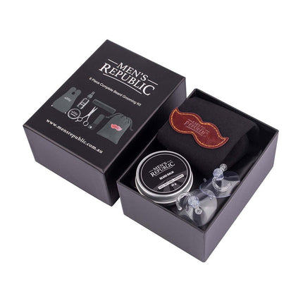Men's Republic 6 Piece Beard Grooming Kit with Bag and Apron 30ML 30G 60ML