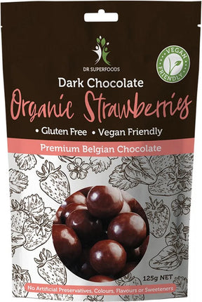 Dr Superfoods Strawberries Organic Dark Chocolate 125g