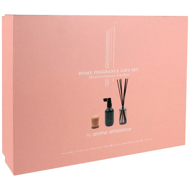 Arome Ambiance Mediterranean Garden Reed Diffuser/Candle Home Fragrance Set