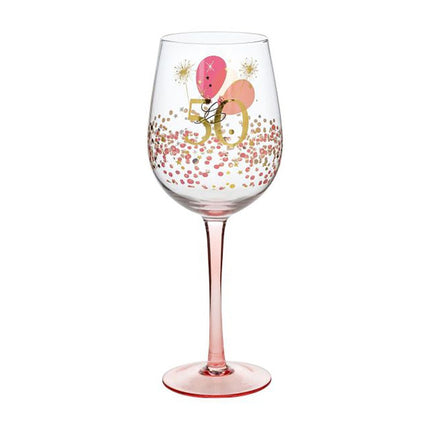 Gibson Gifts Rush 50th Birthday Wine Glass for Ladies Novelty Gift