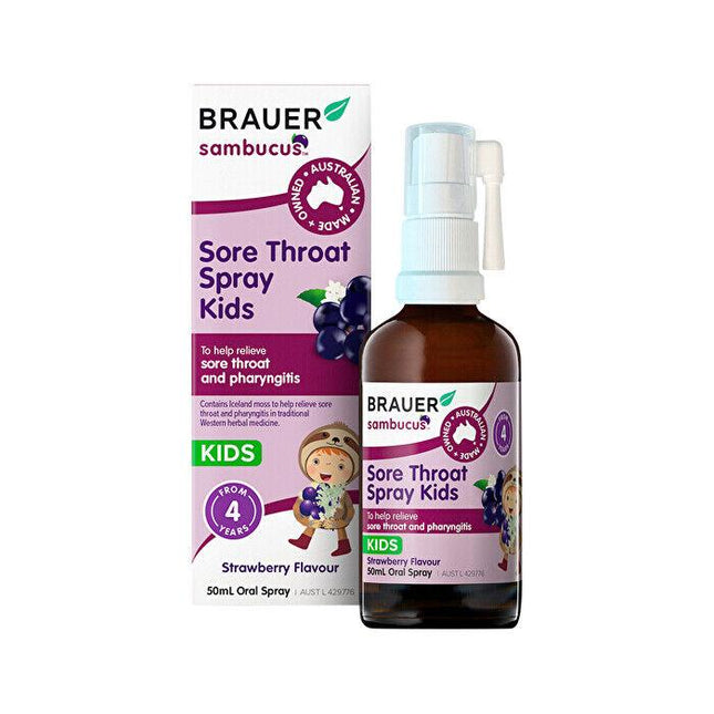 Brauer Sore Throat Spray Kids 50ml - OhYouLuckyDuck.com.au