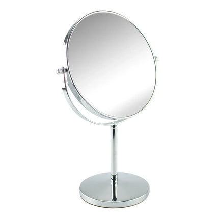 LCORP Round Flip Motion Metal Standing Mirror Silver
