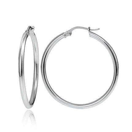 Silverspeck Sterling Silver High Polish Classic Hoop Earrings