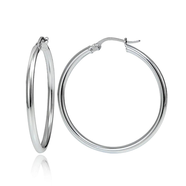 Silverspeck Sterling Silver High Polish Classic Hoop Earrings