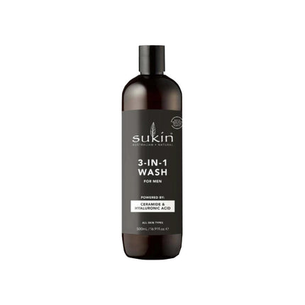 Sukin for Men 3 in 1 Body Face and Hair Wash 500ML