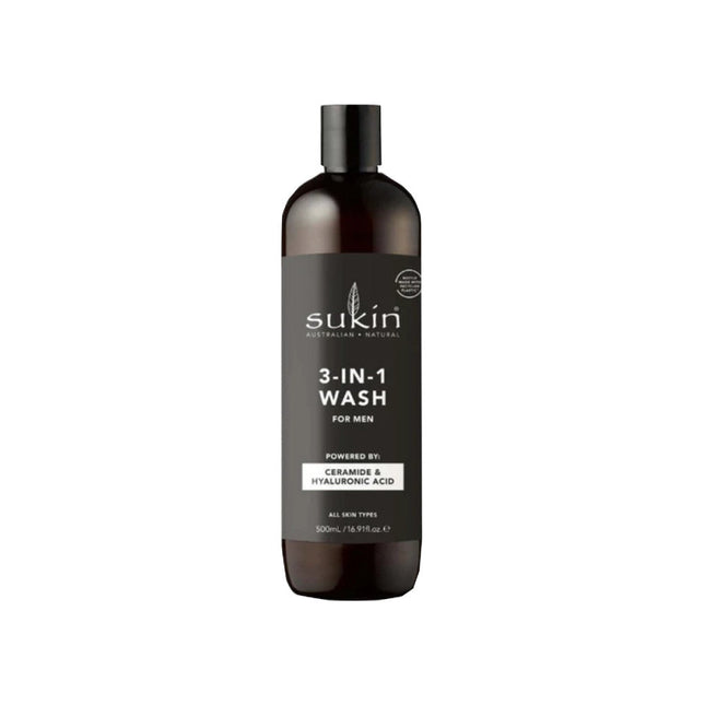 Sukin for Men 3 in 1 Body Face and Hair Wash 500ML