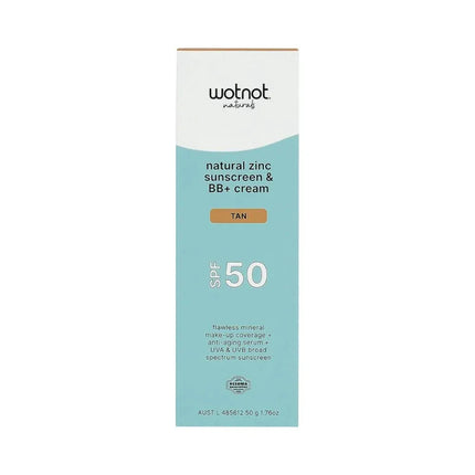 Wotnot Zinc Sunscreen BB Cream SPF 50 Tan 50G