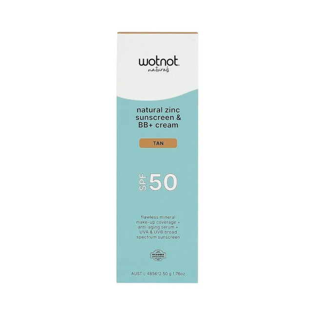 Wotnot Zinc Sunscreen BB Cream SPF 50 Tan 50G