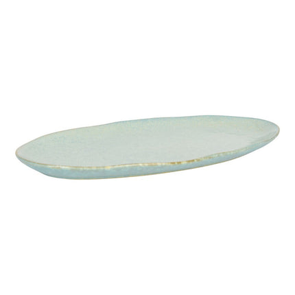 Nf Living Oval Plate 37x18 Stoneware Ceramic Natural Finish Blue 2