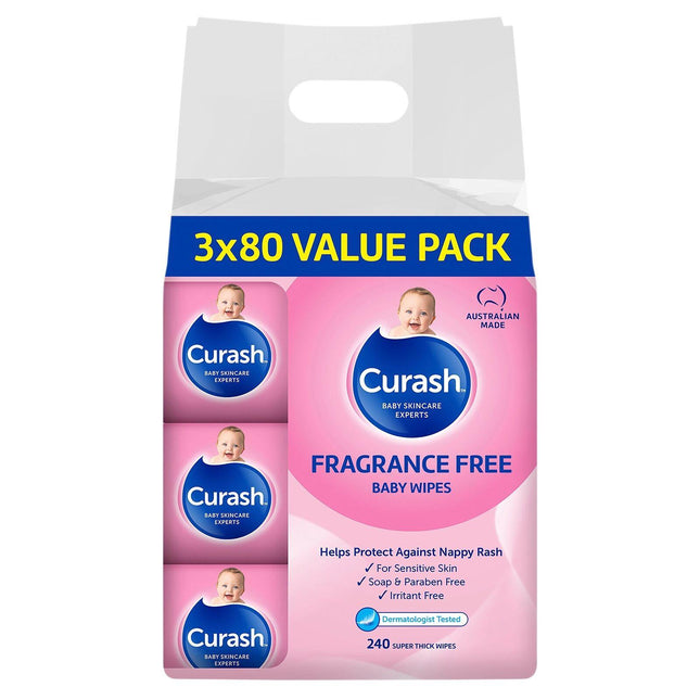 Curash Fragrance Free Baby Wipes 3 - OhYouLuckyDuck.com.au