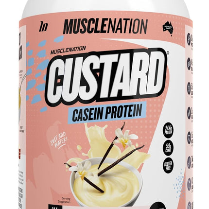 Muscle Nation Custard Casein Protein Powder Vanilla 1KG