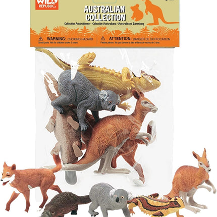Wild Republic Kangaroo Koala Dingo, Platypus, Lizard Australian Polybag 5 Pieces Set