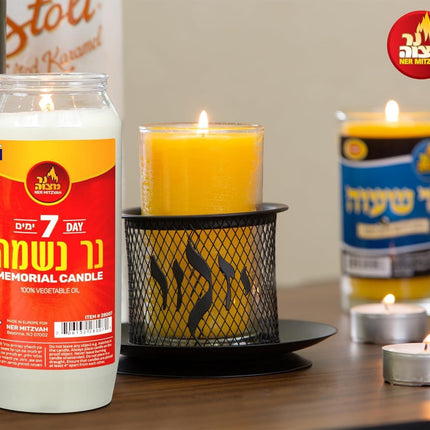 Elegant 7 Day Yahrtzeit Candle 20-Pack - Unscented Memorial Candle Set