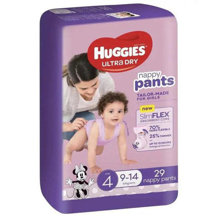 Huggies Ultra Dry Nappy Pants for Girls Toddler 9 To 14 kg 29 Pack