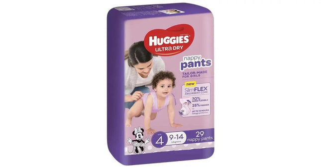Huggies Ultra Dry Nappy Pants for Girls Toddler 9 To 14 kg 29 Pack