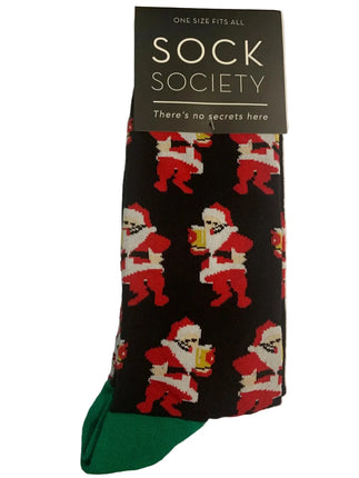 Sock Society Hipster Santa Christmas Novelty Socks 3 PCS
