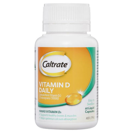 Caltrate Vitamin D 1000IU for Bone Health and Calcium Absorption 60 Capsules