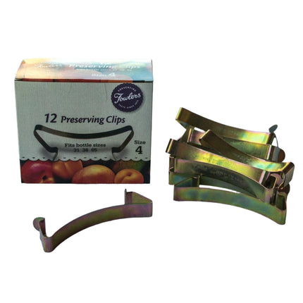 Fowlers Vacola Preserving Clips Size 4 12 Pieces