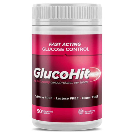 Glucohit Raspberry Glucose Chewable Tablets 50 Tablets