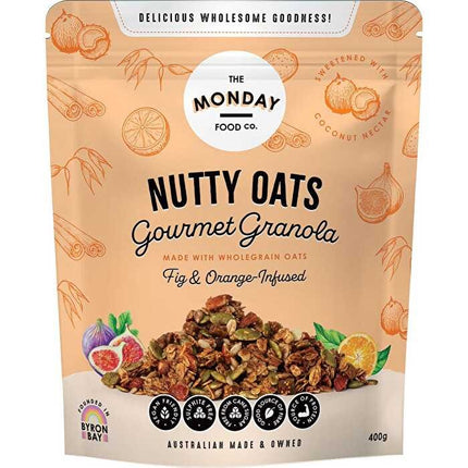 Monday Food co Nutty Oats Gourmet Granola Fig and Orange 300G