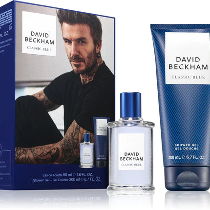 David Beckham Classic Blue Gift Set For Men With EDT 50ML and Shower Gel 200ML