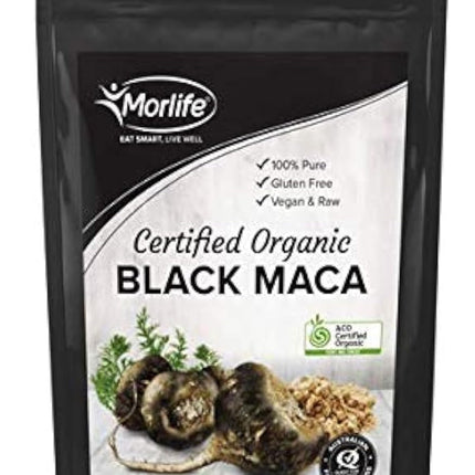 Morlife Certified Organic Black Maca Powder 100G