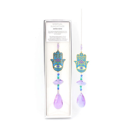 Gibson Gifts Spiritual Suncatcher Hamsa Hand Hanging Display Home Room Decor