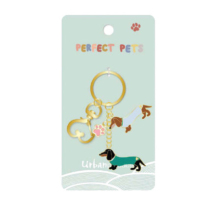Urban Sausage Dogs Colourful Keyring 12CM