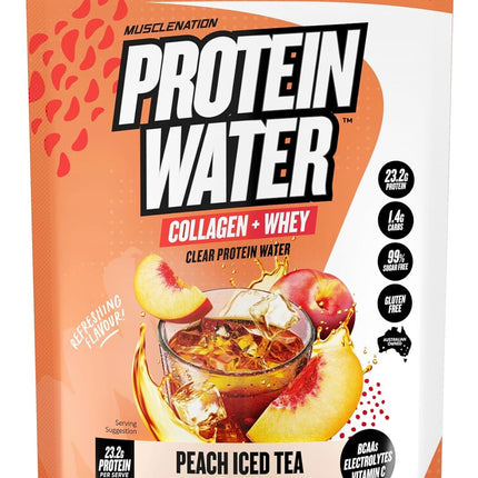Muscle Nation Protein Water Peach Iced Tea 750G
