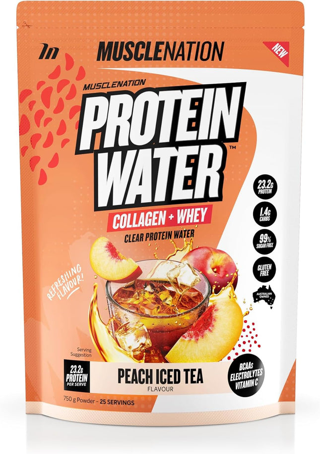 Muscle Nation Protein Water Peach Iced Tea 750G