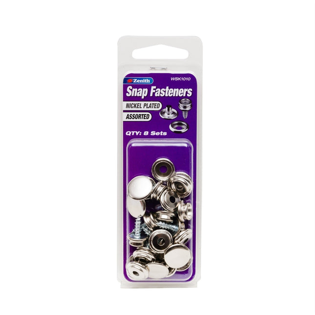 Zenith Fastener Snap Screw Nickel Plated 8 Pack
