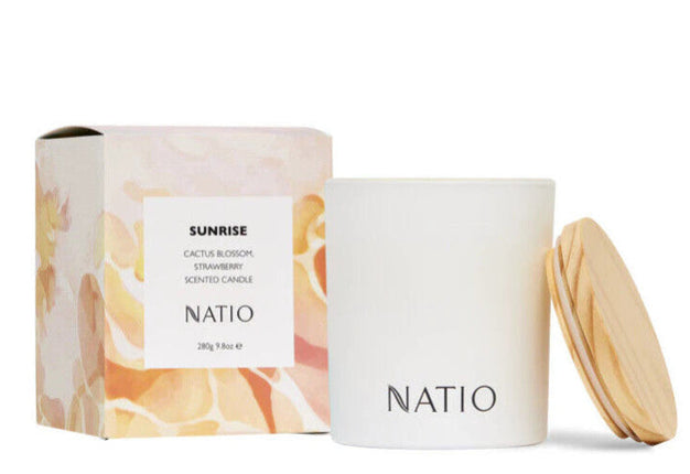 Natio Sunrise Scented Soy Wax Candle for Home Fragrance 280G