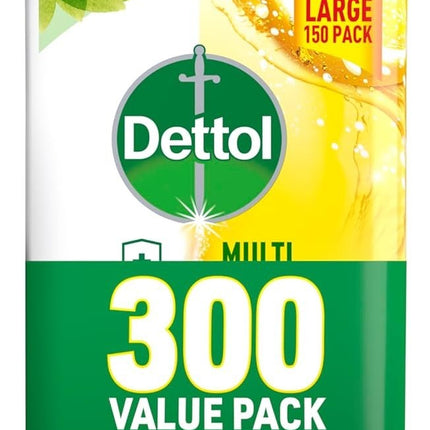 Dettol Antibacterial Multipurpose Surface Wipes Lemon Lime 300PCS