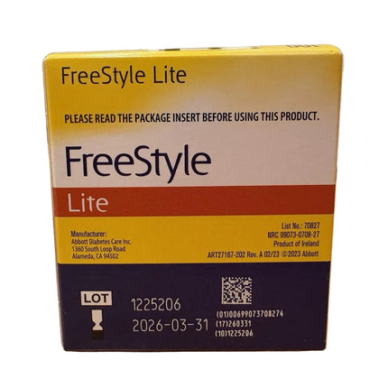 FreeStyle Lite Blood Glucose Test Strips 100 Count