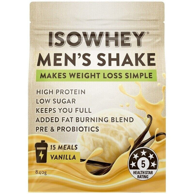 IsoWhey Men's Shake Vanilla Powder 840g - OhYouLuckyDuck.com.au