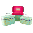 Lulu Grace Sage With Floral Design Cosmetic Bag 3 Piece Set