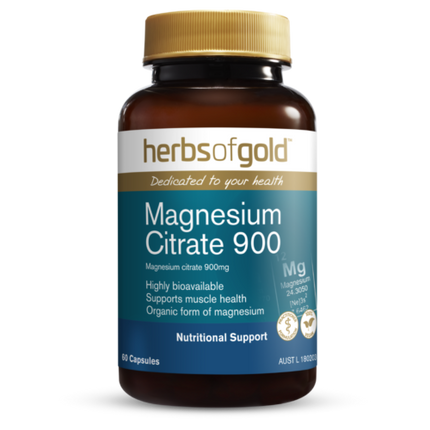 Herbs of Gold Magnesium Citrate 900 60 Capsules
