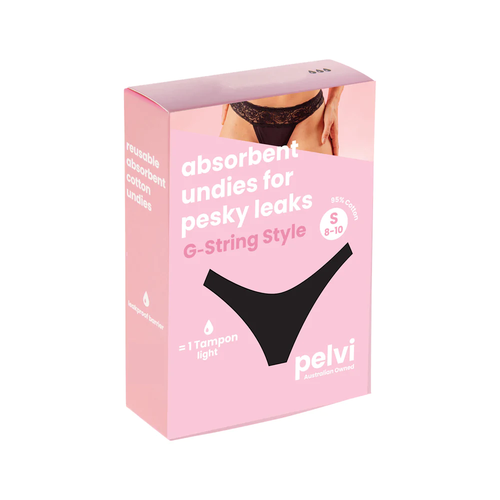 Pelvi Leakproof Underwear G String Black XS